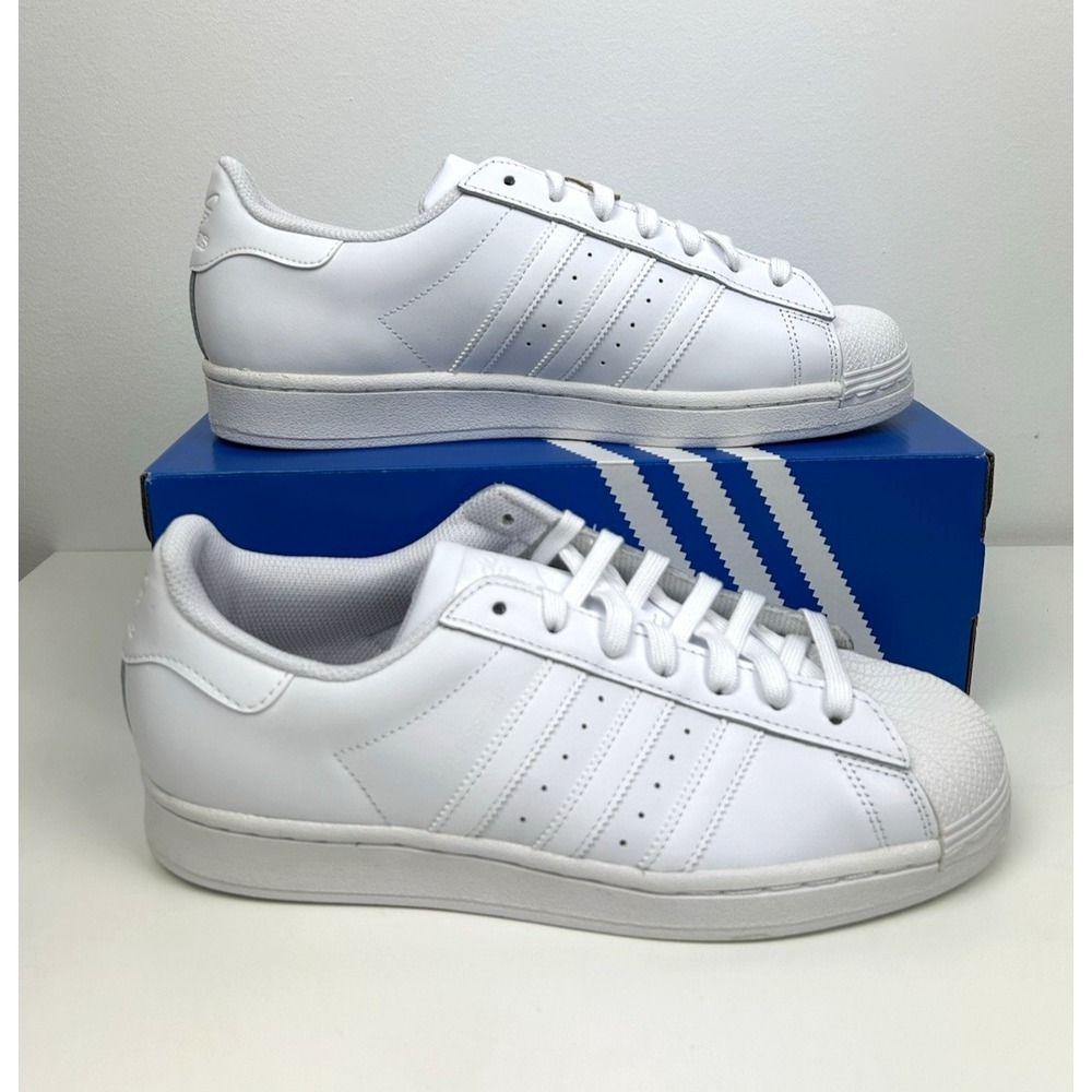 Adidas Mens Size 9.5 Superstar Shoes Cloud White Casual Sneakers Footwear EG4960